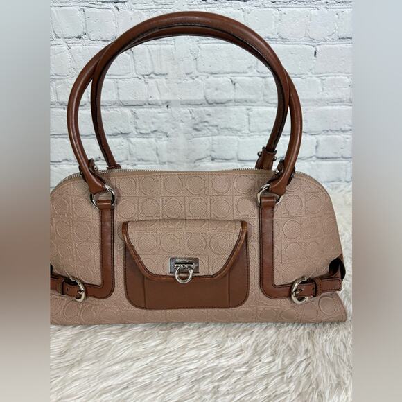 #SALVATORE FERRAGAMO Gancini PVC Leather Shoulder Bag Brown - Picture 4 of 11